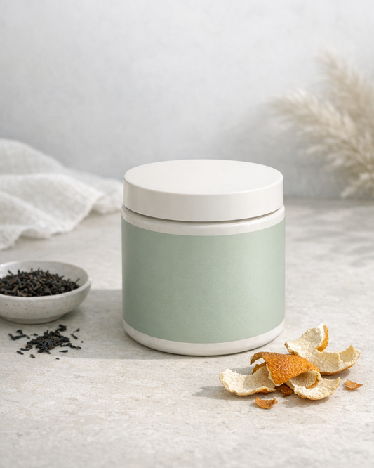 Damp-Light Digest scoopable powder jar mockup
